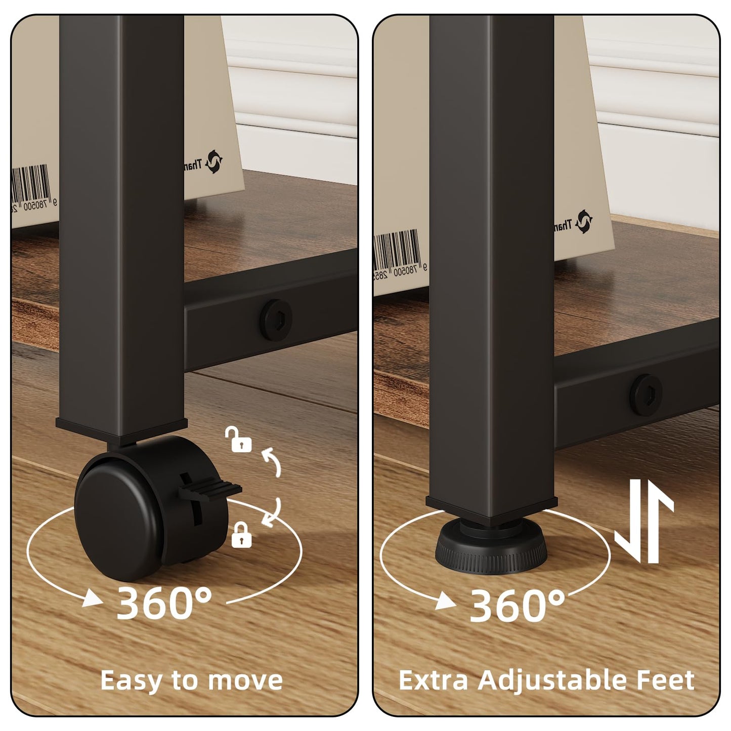 YAOHUOO Large Printer Stand with Storage Drawer, 2-Tier Under Desk Table for Home Office, Fits Fax Machine/3D Printer/Scanner (Brown)