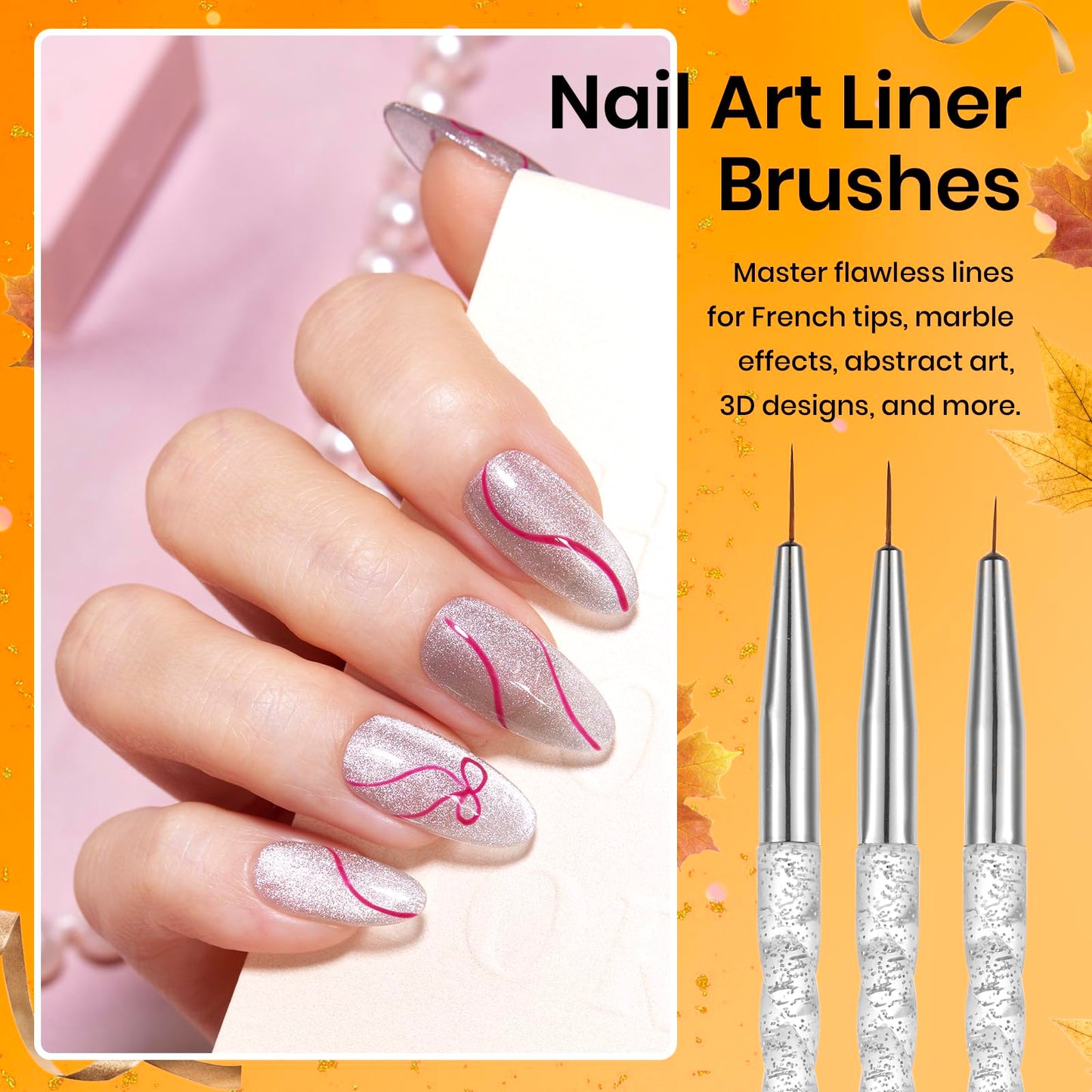 Beetles 31pcs Nail Art Brushes & 5PCS Nail Art Dotting Tools Nail Art Sculpture Pen, Dual-Head Resin Na