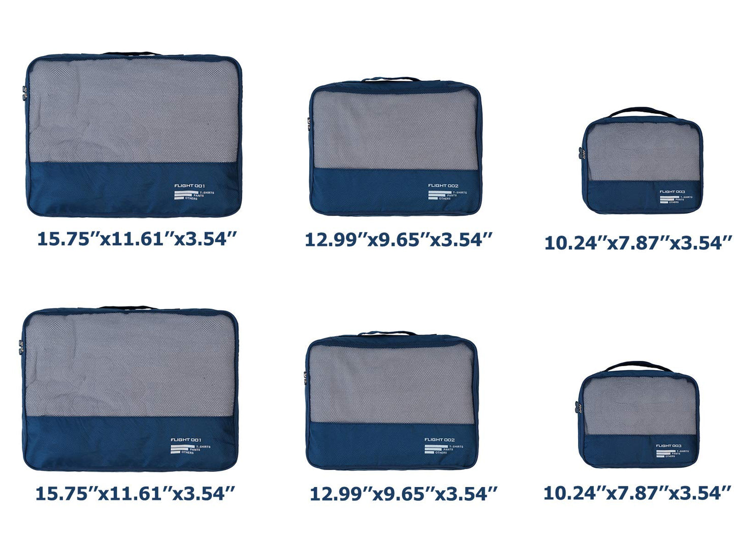 Packing Cubes Set Travel Luggage Organizers Suitcase Lightweight Accessories Navy Blue