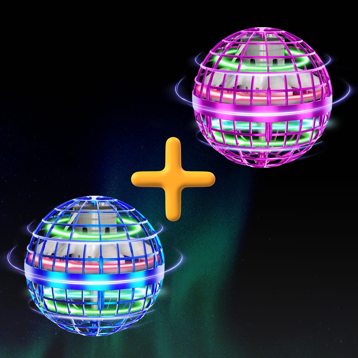Tikduck 1 Pack Blue Flying Orb Ball, 1 Pack Pink Flying Orb Ball, 2024 Cool Stuff Christmas Birthday Toy Gift, for Kids Age 6 7 8 9 10