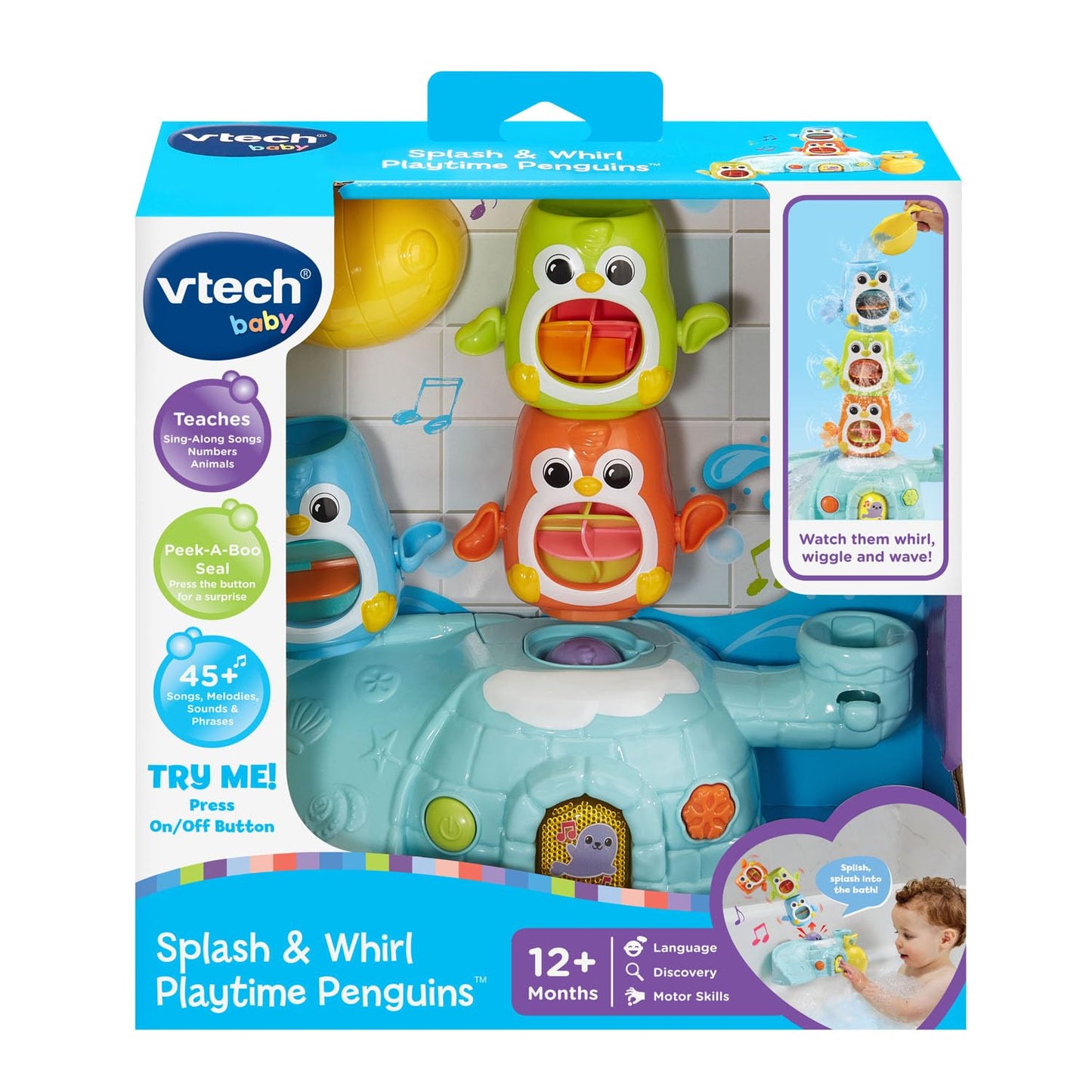 VTech Splash and Whirl Playtime Penguins Bath Toy for Toddlers