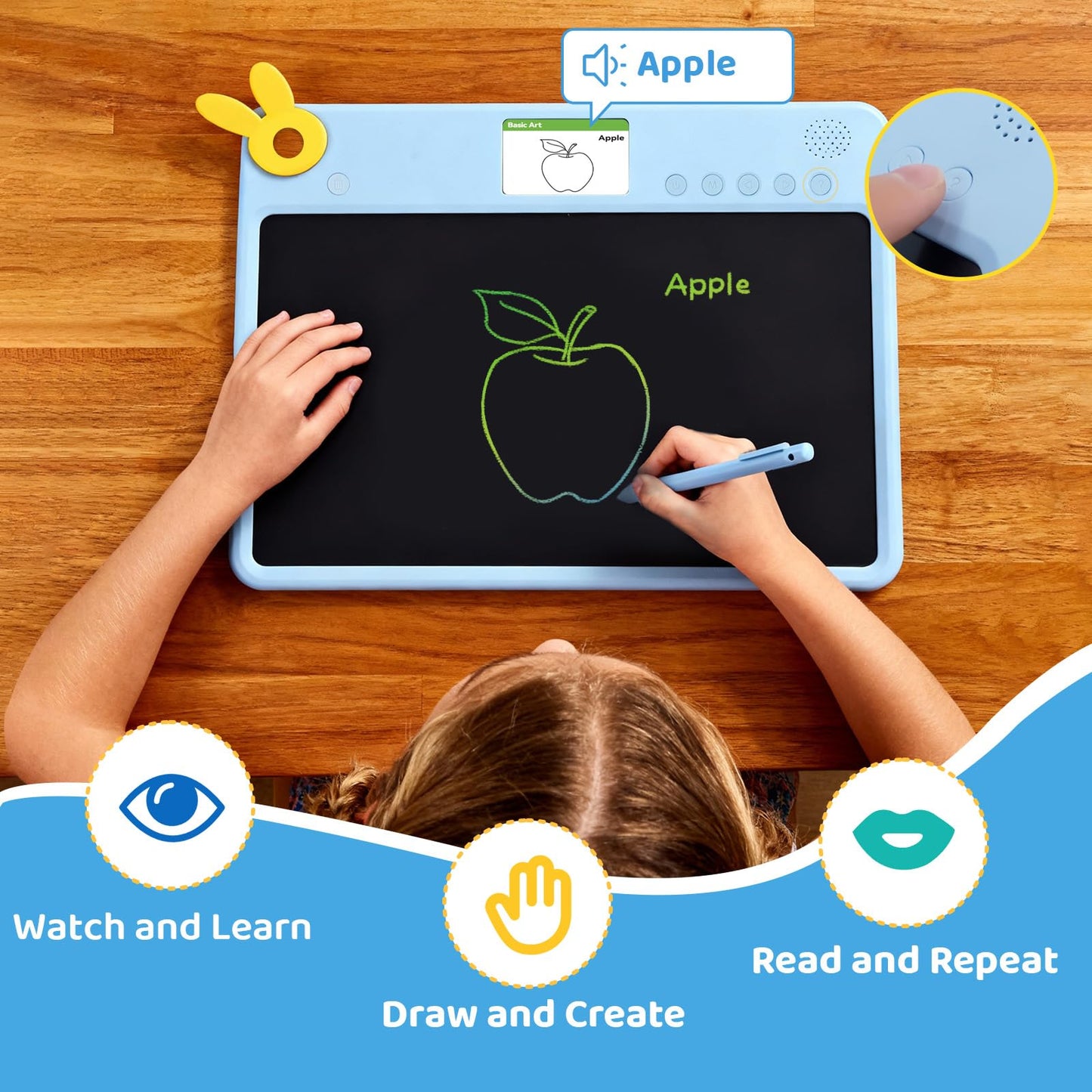 MING XIAO LCD Writing Tablet for Kids – 13.5'' Drawing Pad with 2.8'' Color Screen, Includes Traceable Drawings & Rich Content, Educational Writing Tablet for Kids Ages 3,4,5,6, Gifts for Boys & Girls