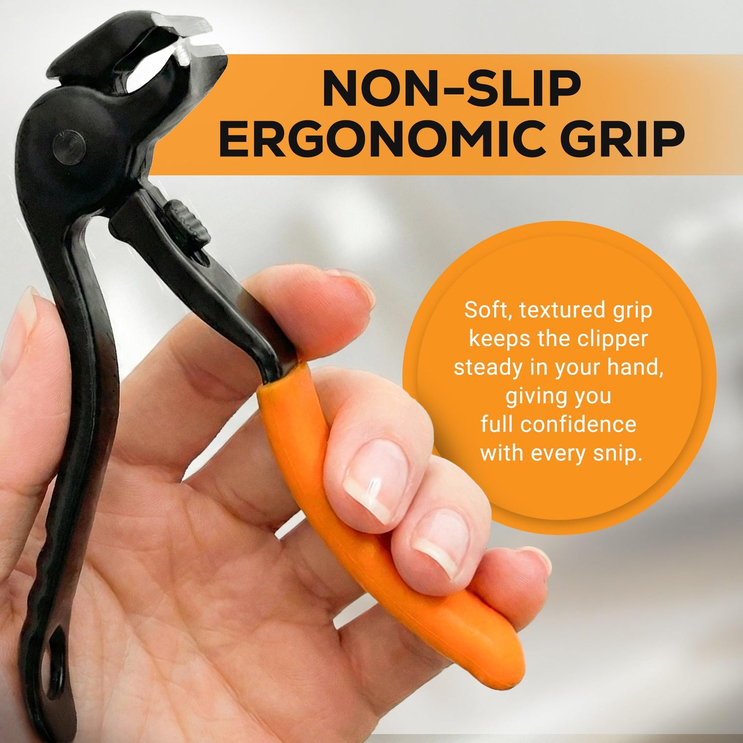 EZPIK Thick Toe Nail Clippers for Seniors with Nail File Set, Ergonomic Nail Cutter with 4.8” Long Handle, Angled Head & Stainless Steel Blades, Comfortable Toenail Clippers for Weak & Arthritic Hands