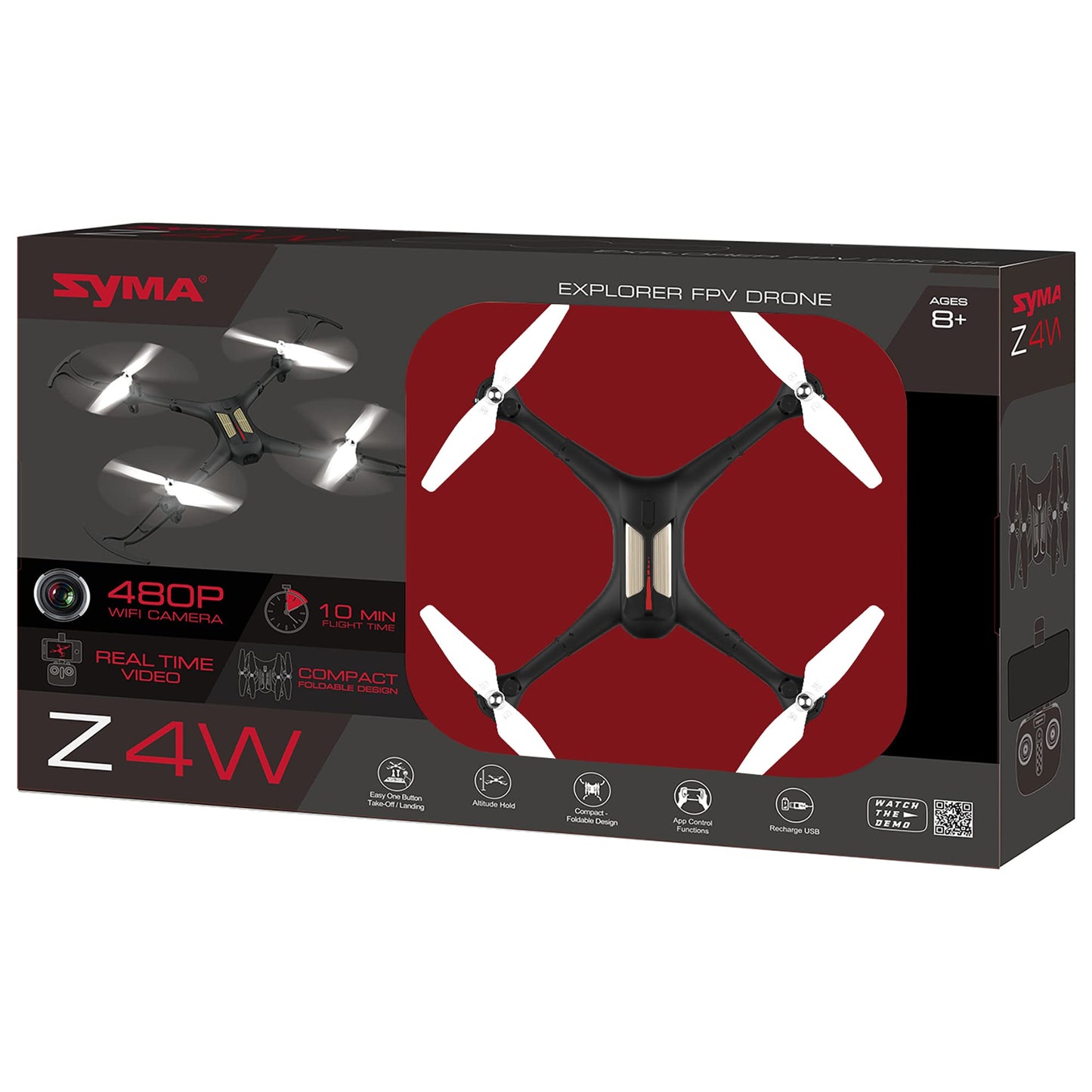 Syma Explorer FPV Drone Z4W, Compact Foldable Design, One Key Take Off and Landing, Ages 8+
