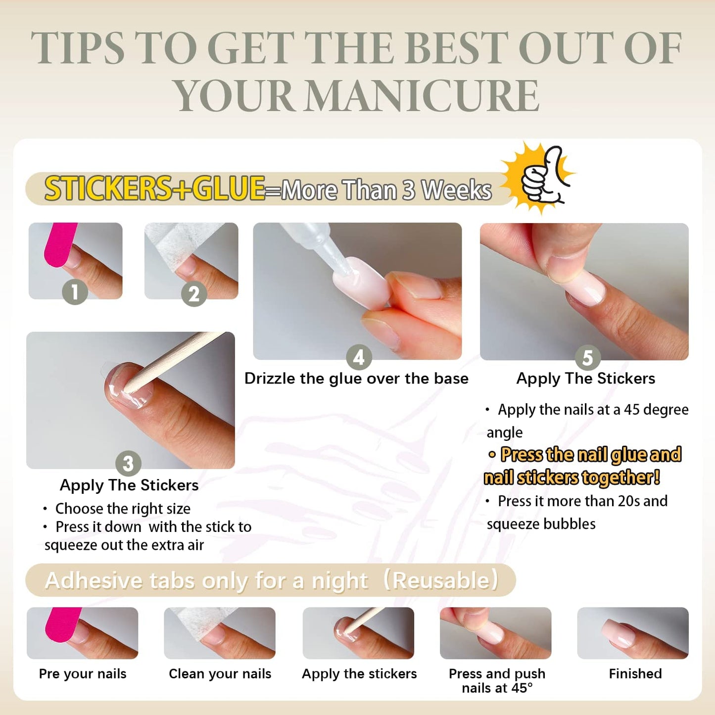 Xcreando Baby Pink Press On Nails Medium Long Square Coffin, Acrylic Glue On Nails, Solid Color Fake Nails for Women, Natural Thick Artificial Stick On