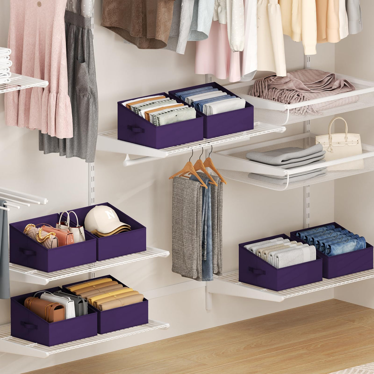 Closet Storage Bins 12 Pack (12 Count)
