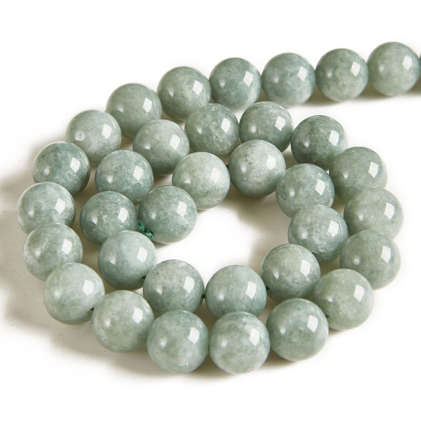 100pcs 8mm Burmese Jade Beads Natural Gemstone Beads Round Loose Beads for Jewelry Making