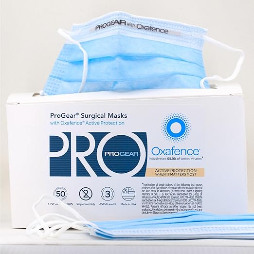 Face Mask – Inactivates 99.9% of Tested Viruses*, FDA-Cleared, ASTM Level 3 – 50 Masks per Box