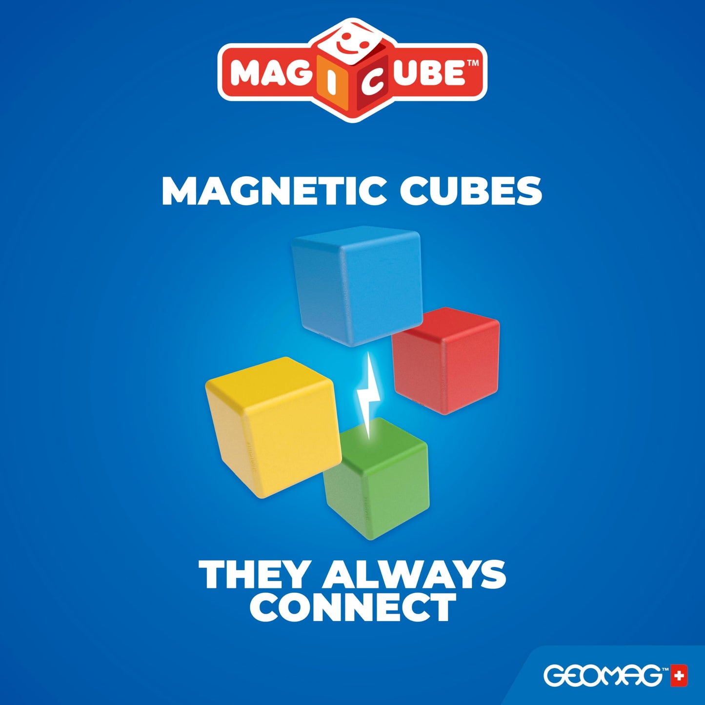 Geomag Magicube Magnetic Blocks for Toddlers Ages 1–5 | Swiss-Made STEM Building Toy Sets | Multiple (MAGICUBE_24PCS_Montessori)