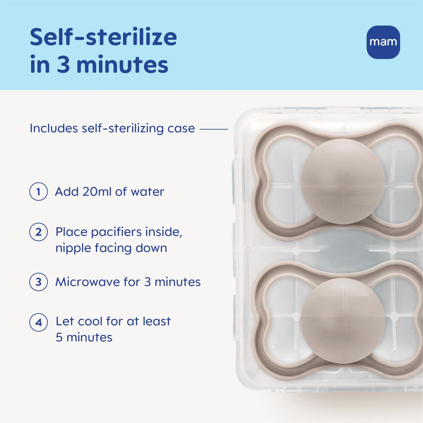 MAM Air Pacifier for Babies 6-16 Months, Extra Air Flow for Sensitive Skin, Glows in The Dark, Developed with Medical Experts, BPA-Free Skin Soft Silicone, 4 Count, Made in Europe