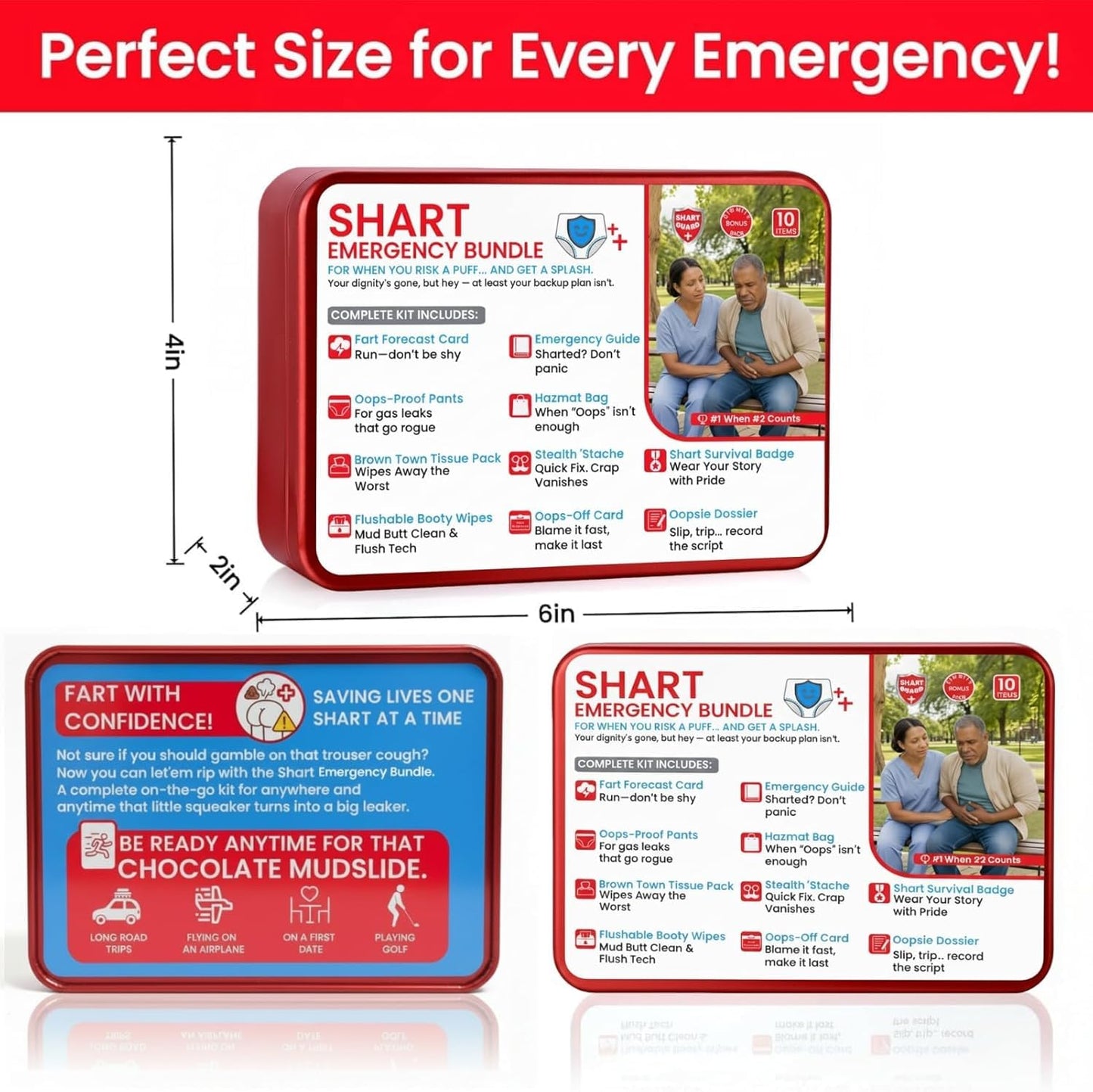 VANCON Funny Gag Gift Emergency Kit – Hilarious Practical Joke Survival Kit, Novelty White Elephant Gift for Adults