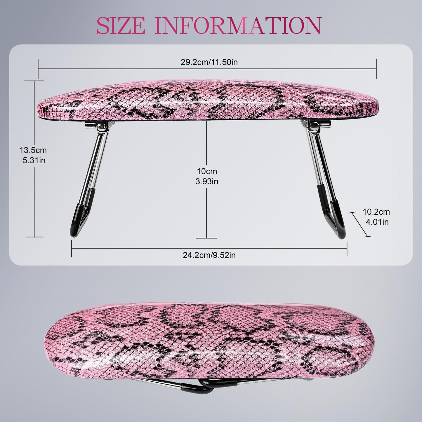Krofaue Arm Rest for Nails Tech, Professional Microfiber Leather Nail Hand Rest Stand Arm Rest for Acrylic Nails Cushion Hand Holder with Non-slip - Nail Technician Use Must Have (Rose Pink)