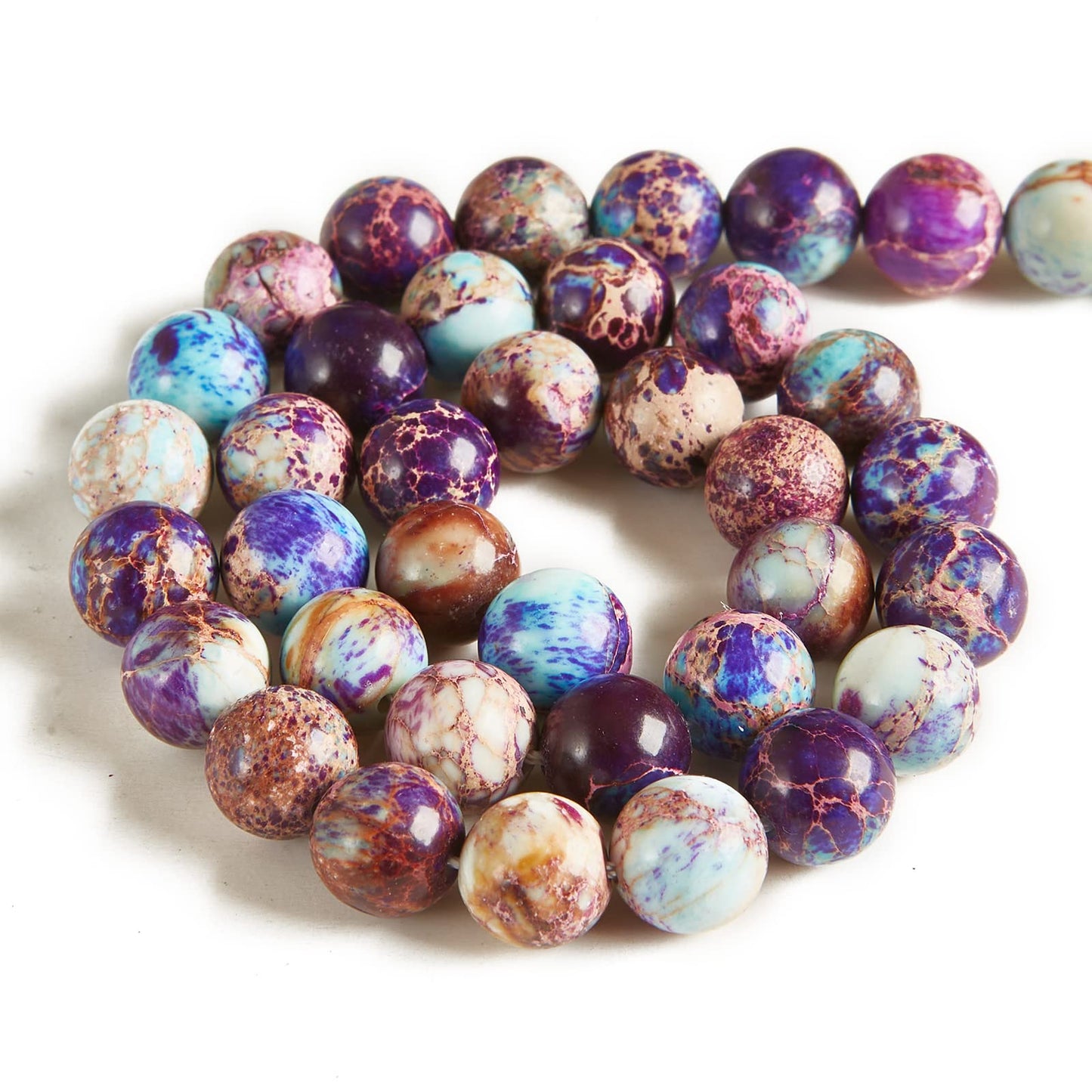 100pcs 6mm Colorful Imperial Jasper Beads Natural Gemstone Beads Round Loose Beads for Jewelry Making