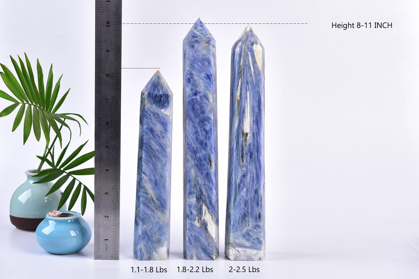 AMOYSTONE 1PC Lareg Crystal Obelisk Kyanite Natural Healing Crystal Tower Wand for Home Decor 1.8-2.2 Lbs