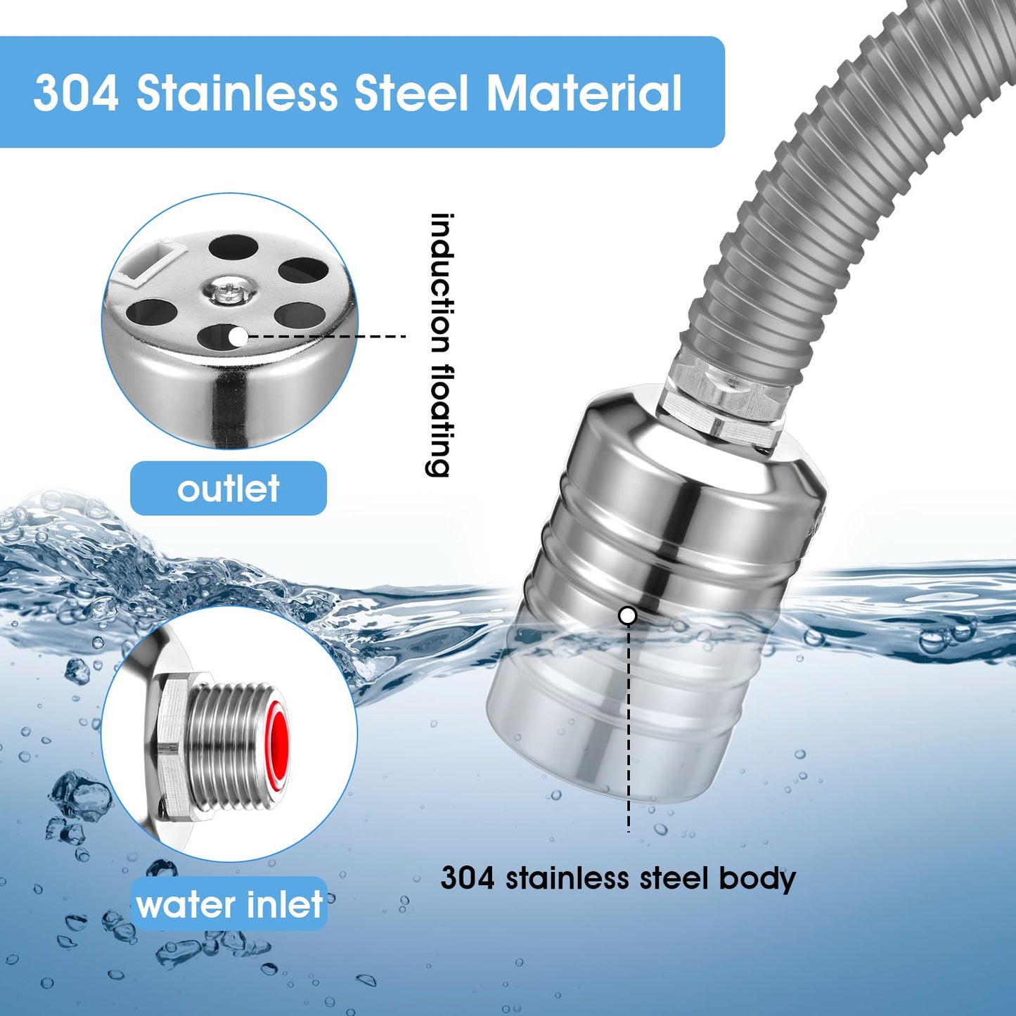 2 Pack Water Float Valve 1/2" to 3/4'' Auto Shut off Water Tank Float Valve 304 Stainless Steel Fully Automatic Level Control for Pool, Livestock Troughs