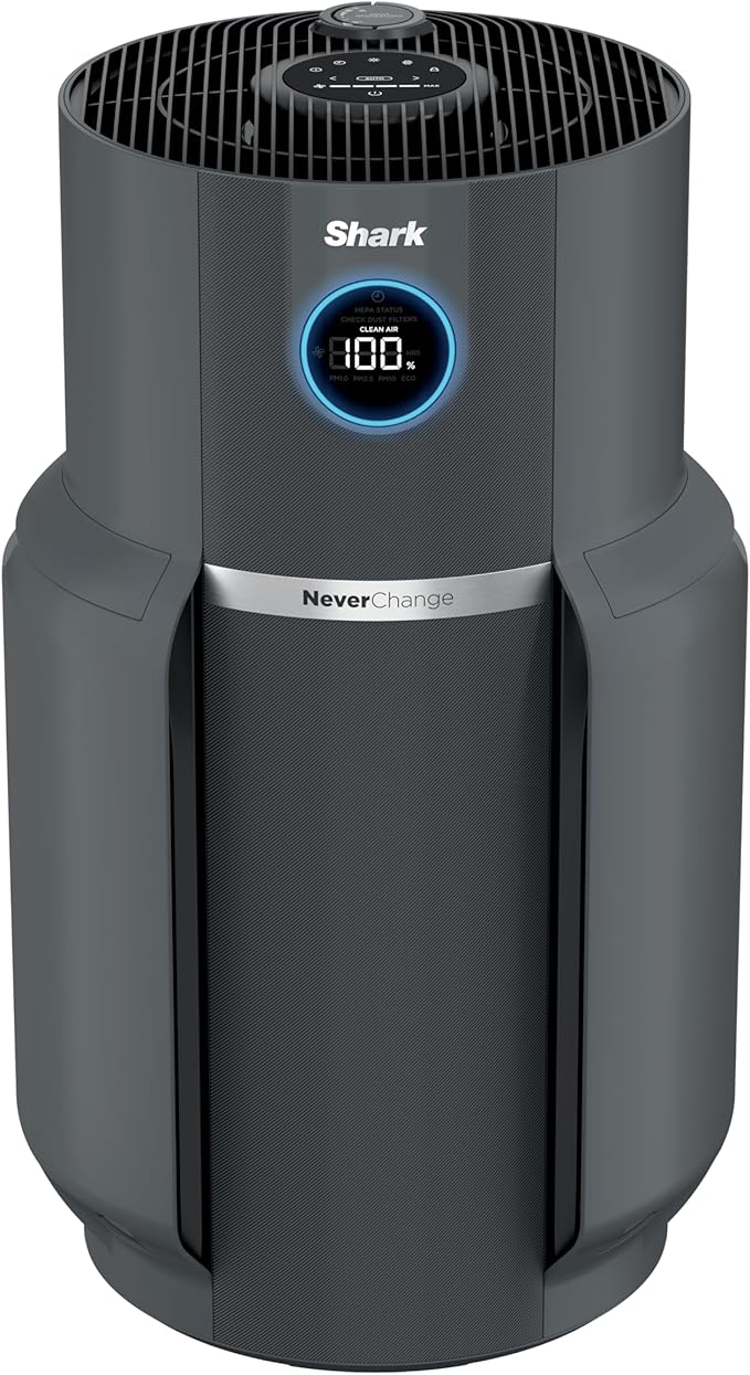 Shark Air Purifier for Home with NeverChange HEPA Air Filter, 1300 sq. ft. for Powerful Multi-Room Purification, 5-Year Filter, Filters Smoke, Captures 99.98% of Particles & Dust, HP301