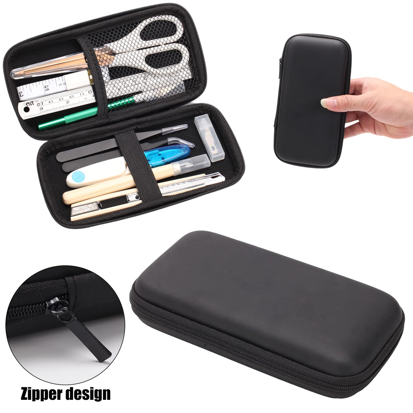 MILUSONG 9-in-1 Portable Tools Set Includes Scissors, Utility Knife, Craft Knife, Ruler, Tape Measure, Sewing Scissors, Tweezers DIY Tool Kit for The Household, Office