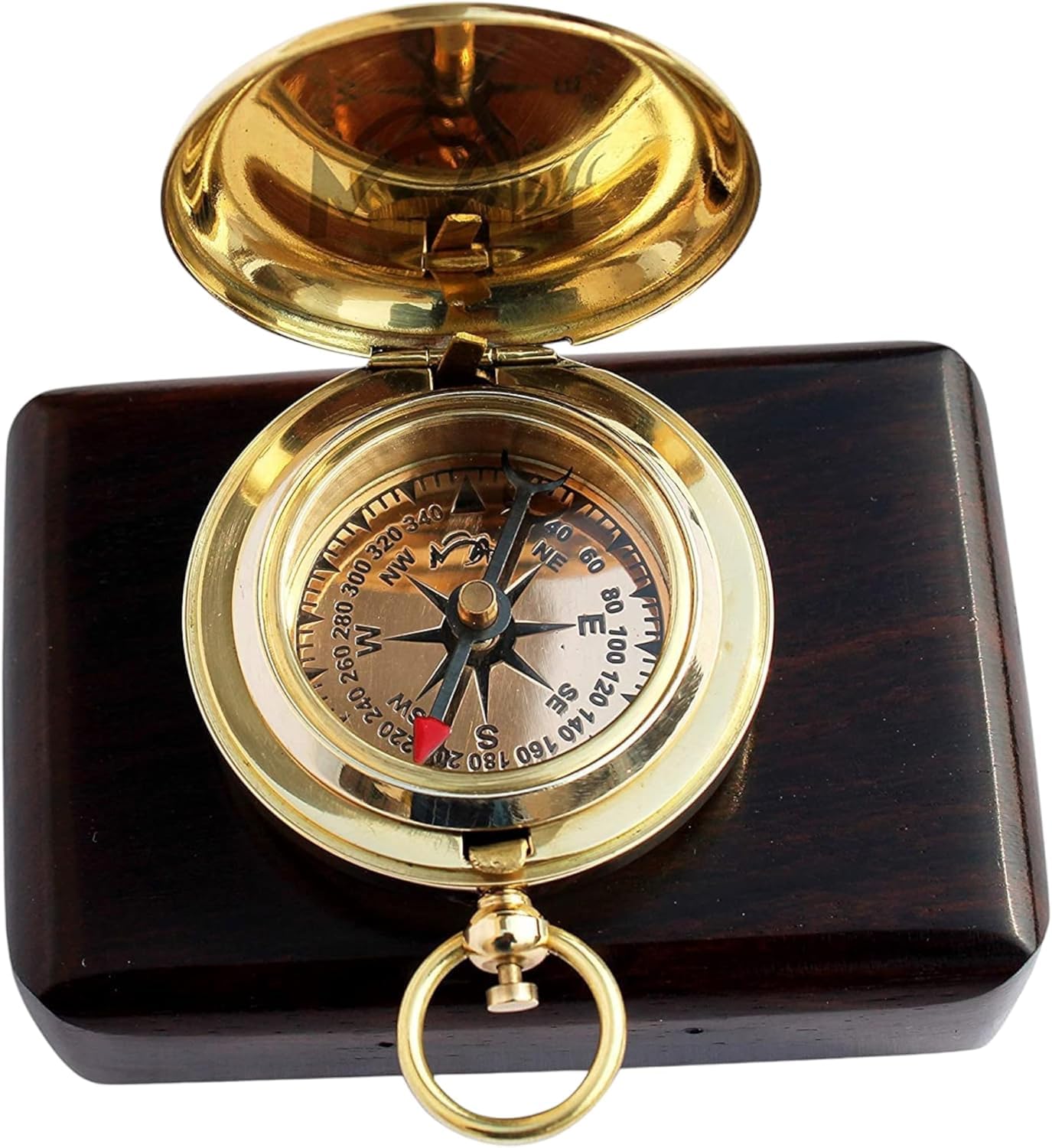 Brass Compass Gift with Wooden Box – Inspirational Graduation Gift for Son, Boys, College, High School, Motivational Keepsake for Him, Unique Birthday Gift Idea, Meaningful Keepsake with Card Included