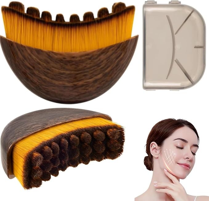 Lymphatic Contour Face Brush,Contour Face Brush for Lymphatic Drainage,Dry Lymphatic Drainage Massager,Ergonomically Designed to Fit The Skin Precisely