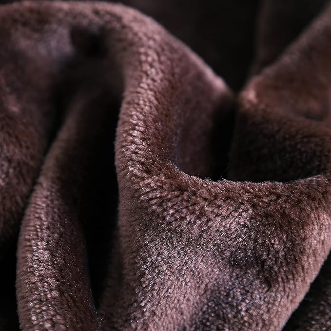 SOCHOW Flannel Fleece Blanket Luxury Twin XL Size, All Season Lightweight Super Soft Cozy Blanket for Bed or Couch, Brown66inch X90''