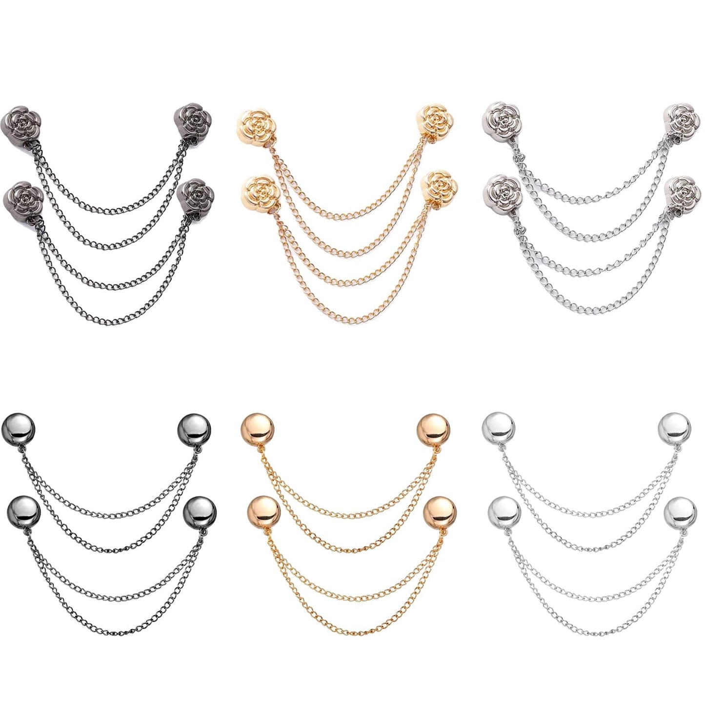 VYNFLICK Magnetic Clothing Clips: 12 Pcs Multi-Function Magnetic Shirt Clips with Chain for Women Clothes Sleeves Pants Hijabs Hats Scarfs