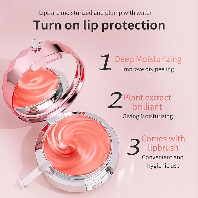 Lip Sleeping Mask - Overnight Repair for Dry, Chapped Lips with Hyaluronic Acid, Vegan & Cruelty-Free, Hydrating, Exfoliating, Non-Sticky, Long-Lasting Moisture