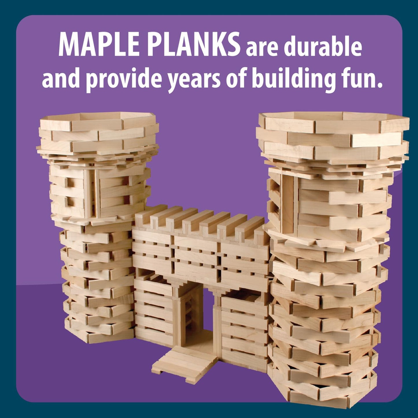 MindWare KEVA 400 Maple Wood Building Planks Set - Building Toy Includes 400 Wooden Blocks, 2 KEVA Balls, and Idea Book - Ages 5+