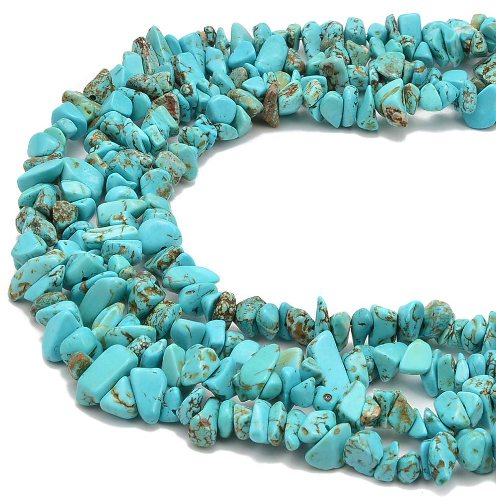 PLTbeads Gemstone Chips Natural Green Turquoise 3-5mm Healing Crystals Waist Bracelets Necklace Kit Irregular Stone DIY Crafts Design Jewelry Making Approxi 32 inch