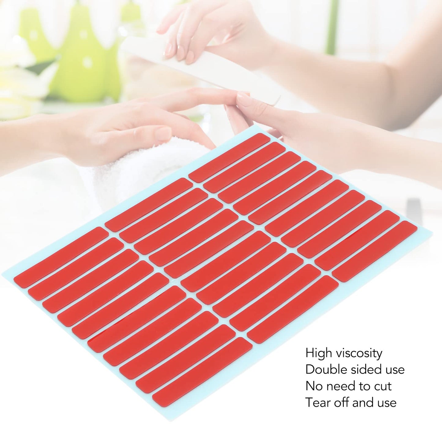 10 Sheets Nail Art Mounting Tape, Double Sided Adhesive Nail Tip Display Tape with Strong Hold for Nail Color Charts, False Nail Fixing & Nail Salon Display Tools