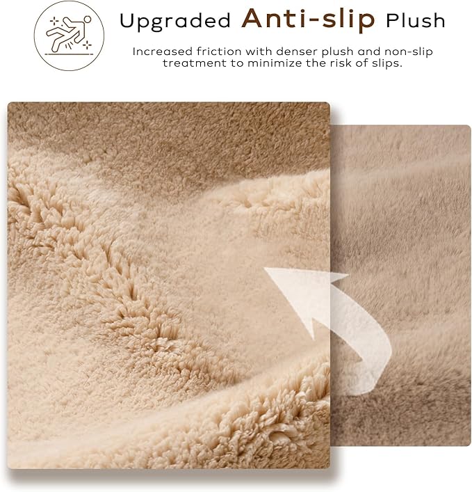 Ashler Faux Fur Rug, Ultra Soft Faux Rabbit Fur, Beige Area Rugs, 5 x 7 Feet Rectangle, Machine Washable Nursery Decor Throw Rugs for Bedroom, Kids Room, Living Room