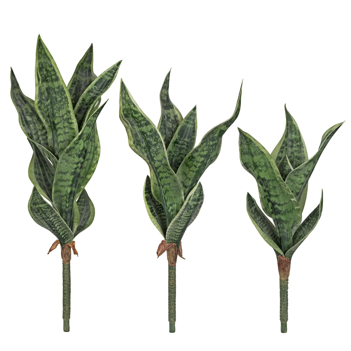 Unpotted Artificial Snake Plant Faux Sansevieria Leaf Single Stem Fake Agave Greenery Realistic Plastic Plant for Home Office Garden Indoor Outdoor Decor