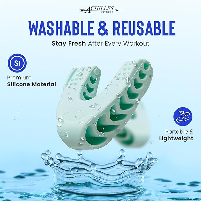 Achilles Fitness Double Chin Reducer Jaw Exerciser – Jawline Sculptor and Face Slimmer for Women and Men – Encourages Jaw Movement and Aids in Natural Jaw Function - Ideal for Mewing Practice