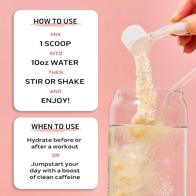 Ascent Clean Hydration + Energy Electrolytes Powder - 100mg Caffeine, 400mg Electrolytes, No Artificial Ingredients, Orange Mango 40 Servings