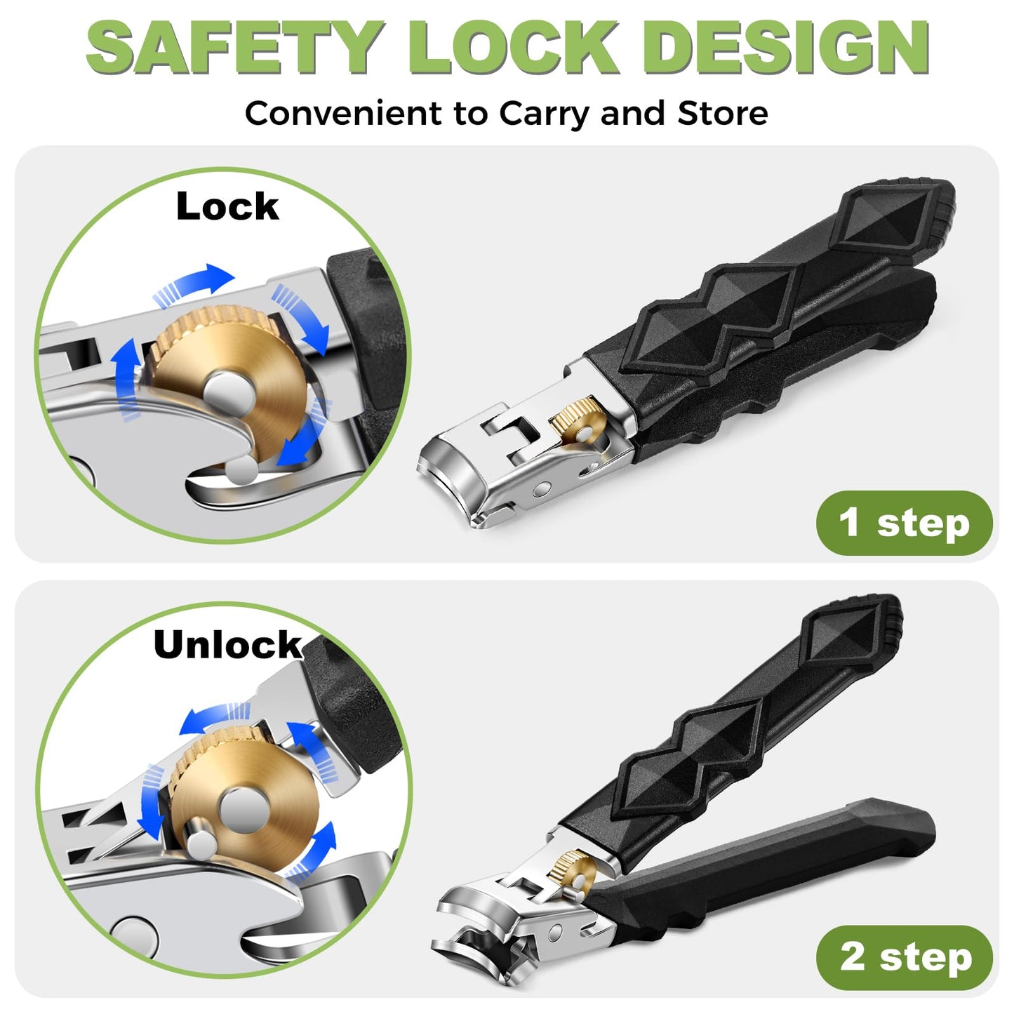 Toenail Clippers for Thick Toenails, Toe Nail Clippers for Thick Nails for Seniors, Long Handled Nail Clippers for Men, Heavy Duty Ingrown Toenail Clippers Nail Cutters, Sharp Slanted Nail Clippers