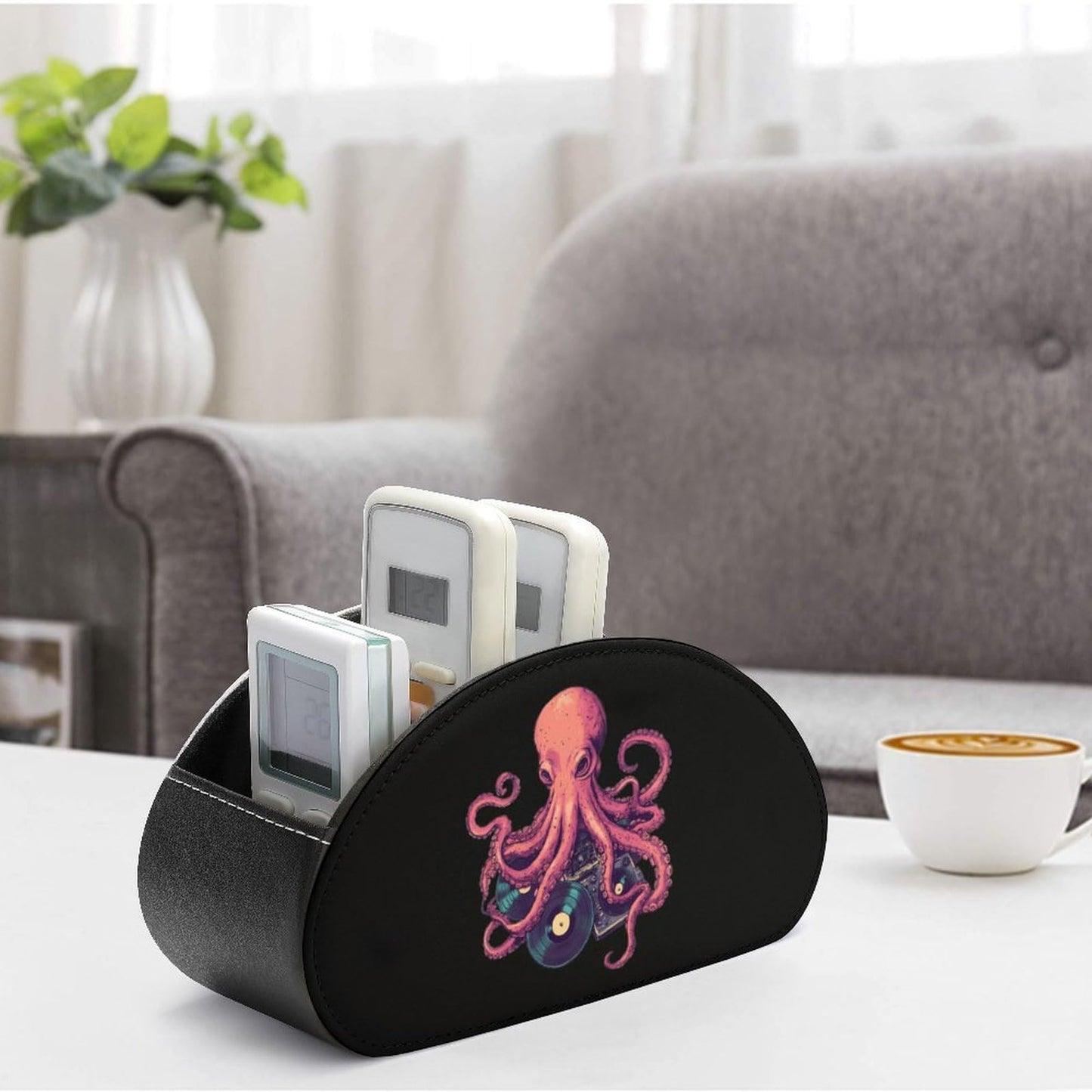 DJ Octopus Remote Control Holder with 5 Compartments Caddy Desktop Organizer for Home Office