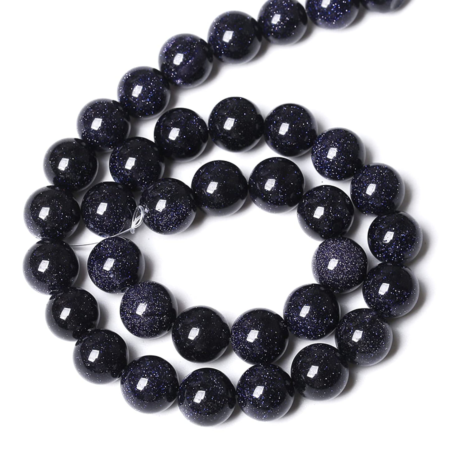 8MM 45PCS Blue Sandstone Spacer Loose Beads for Jewelry Making DIY Bracelet 1 Strand