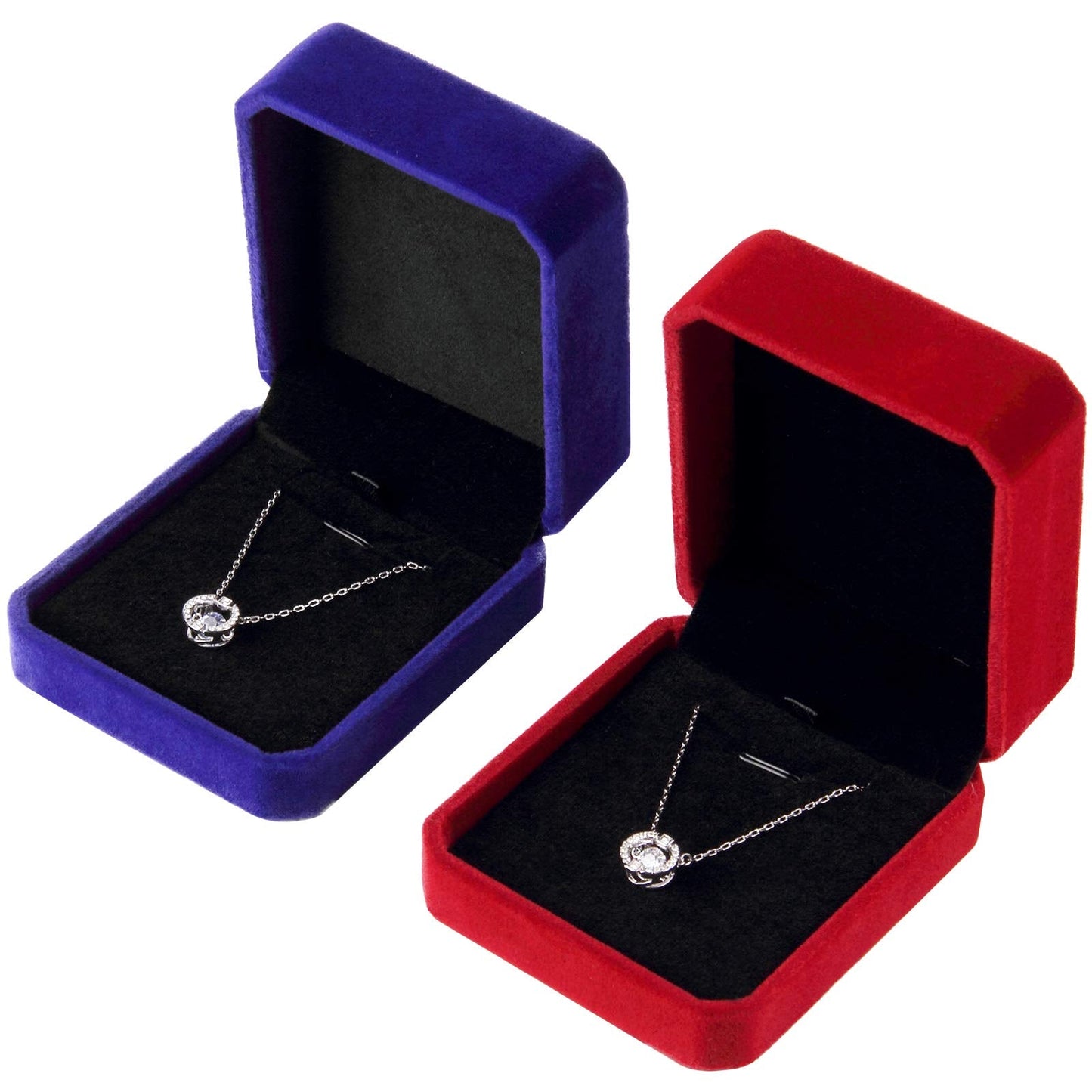 Lamoutor Velvet Gift Box Jewelry Gift Box for Necklace Bracelet Ring Stud Earrings for Wedding Proposal