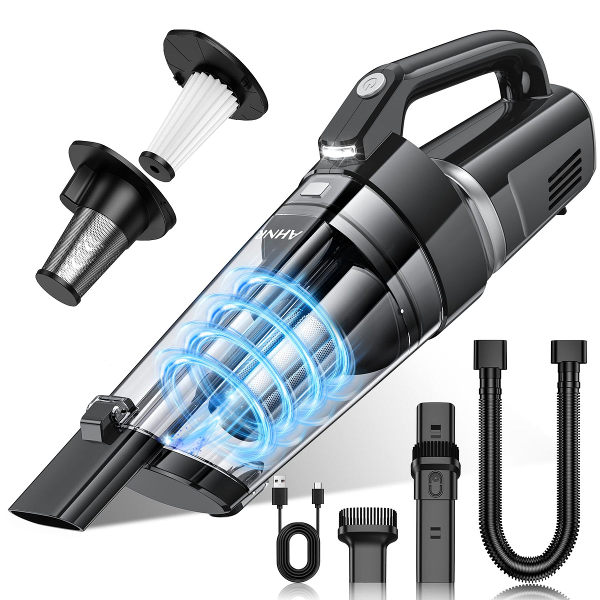 Handheld Vacuum Cleaner Cordless Rechargeable 16000PA for Car Home