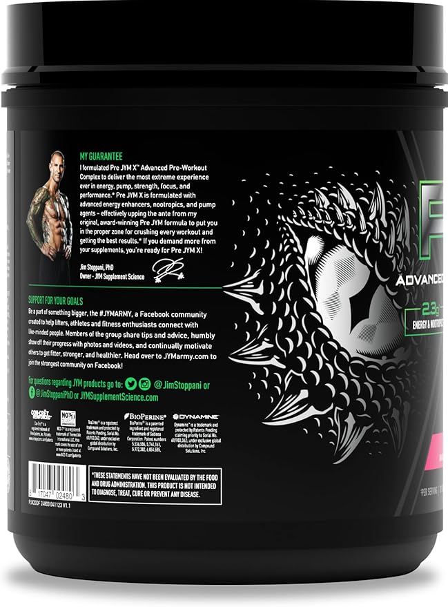 JYM Supplement Science Pre JYM X Dragonberry Advanced Pre-Workout Powder Massive Pumps, Citrulline Nitrate, Dynamine, NO3T Betaine, BCAA’s, Nootropics, Creatine, Beta-Alanine, 20 Servings