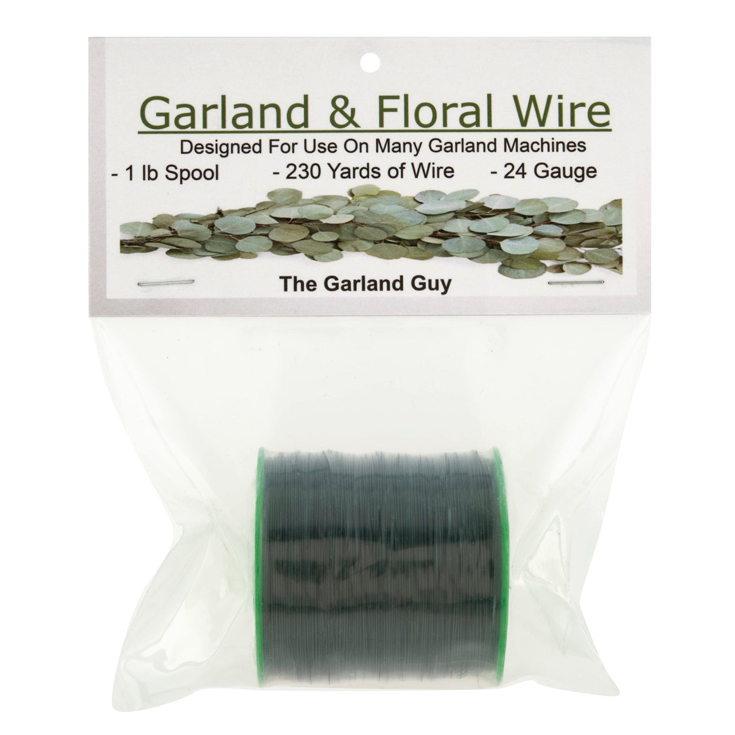 24 Gauge Floral Wire – 230 Yards Green Flexible Paddle Wire (1 lb Spool) for Crafts, Wreath Making, Garland, Floral Arrangements, Christmas Tree Decor and Holiday Decorating