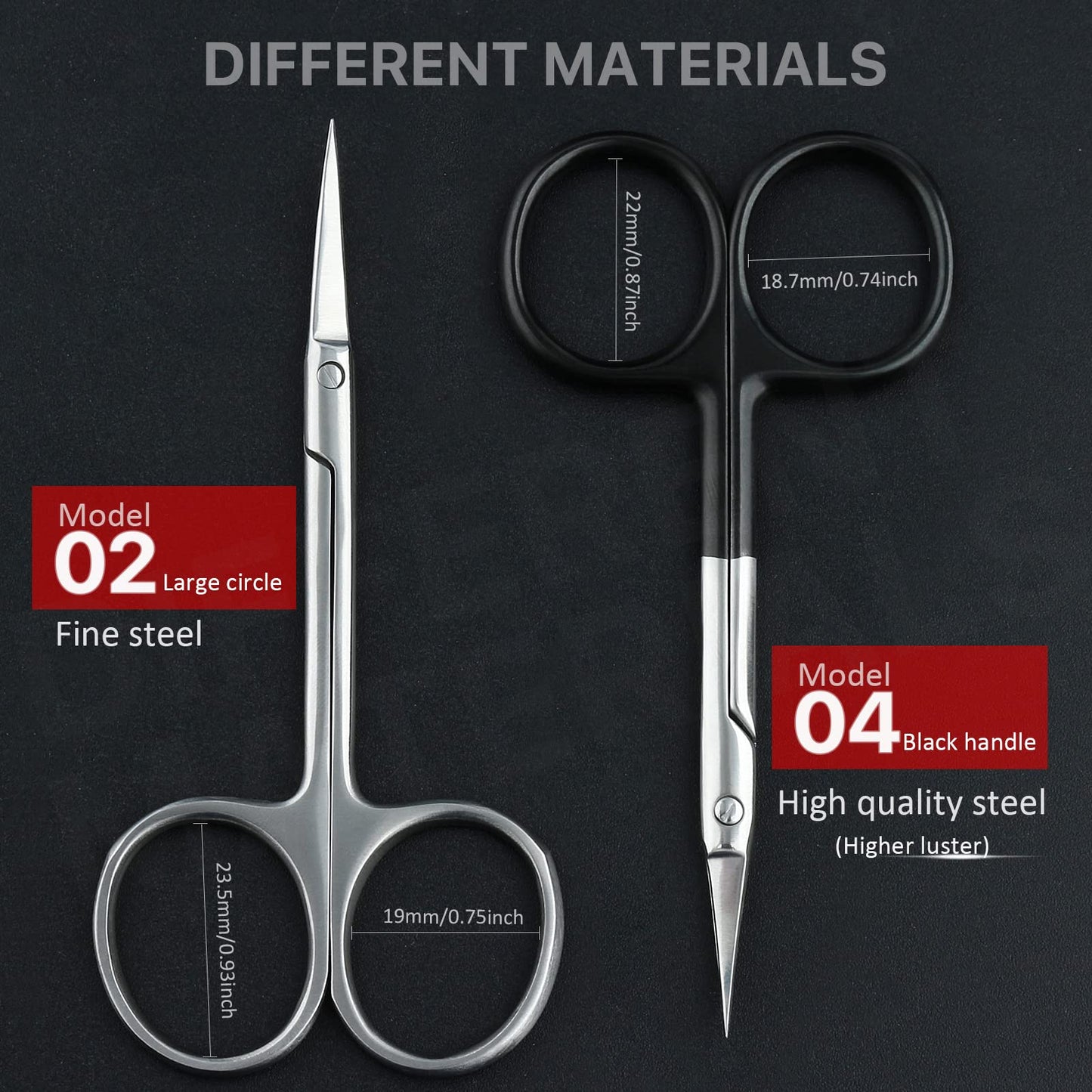 Qunzhao Cuticle Scissors for Women and Men Curved Stainless Steel with Tip Grooming Blades Manicure Nail for Dry Skin Nail Scissors (2)