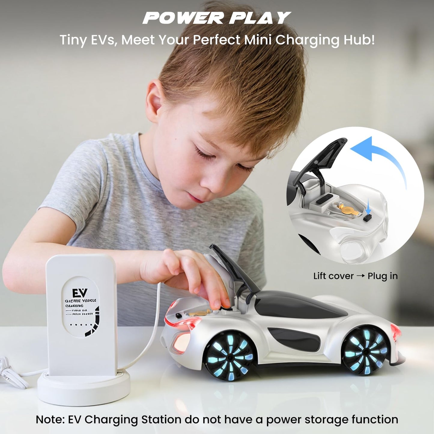 SIMREX Gesture Sensing Remote Control Car with Charging Dock - 360° Rotate Drift RC Stunt Car Toy, 40 Min Playtime, Dual Control, Spray Mist & LED Lights, Birthday Gift for Kids Boys Girls（White）