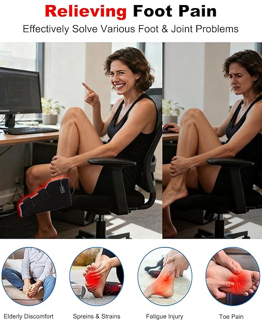 Red Light Therapy for Foot Ankle Pain Relif, Near Infrared Light Therapy Shoe with Timer, 3-in-1 Chips & 99 Red Light Feet Therapy Wrap for Feet Ankle Heel Joint Comfort