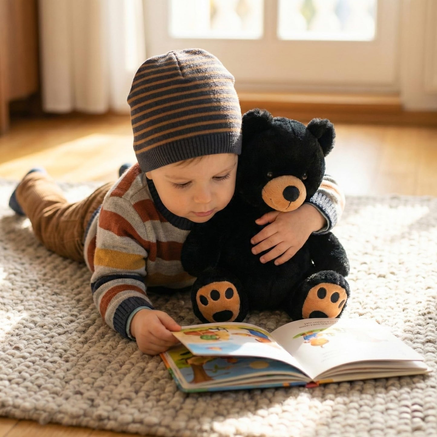 WEIGEDU Black Teddy Bear Stuffed Animals Plush Toys, Stuffed Black Bear, Teddy Bear Plush Toys for Boy Girl Kids Birthday