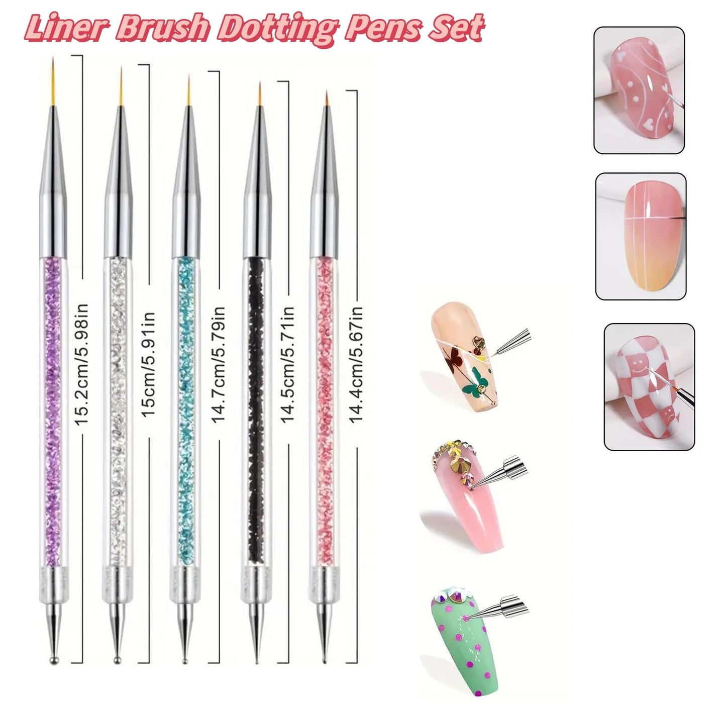 Gmtglla 14 Pcs Nail Art Tool Kit with Silicone Carving Brushes & Ombre Sponge Pen, Professional Dual-Ended Dotting & Liner Tools, Wax Picker Pencil & 2 Tweezers for 3D Nail Design DIY Manicure