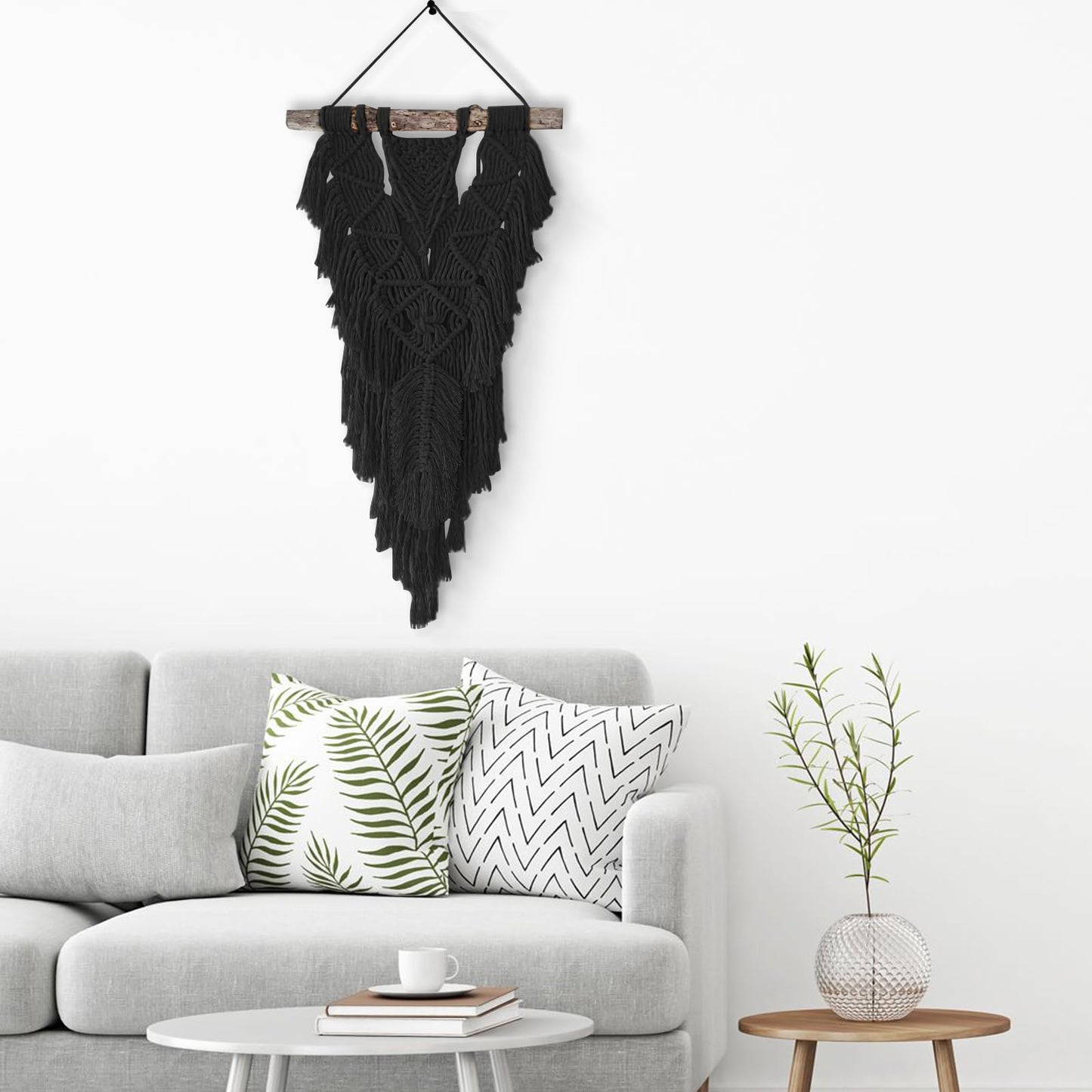 Macrame Cotton Cord 3mm x 547yds, ZUEXT Natural Handmade Black Braided Cords 4 Strands Knitted Rope String for Craft Wall Hanging Weaving Tapestry Dream Catchers Hanger DIY Gift (500m)