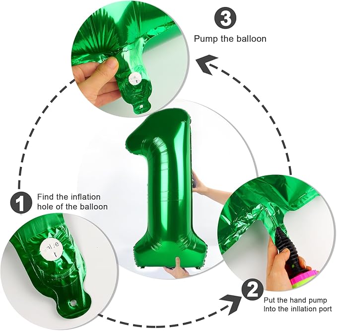 40 Inch Large Numbers Balloon, 4 Dark Green Ballon for 4th 14 40 44 Birthday Party, Balloon 4 Number for Graduations Wedding Supplies