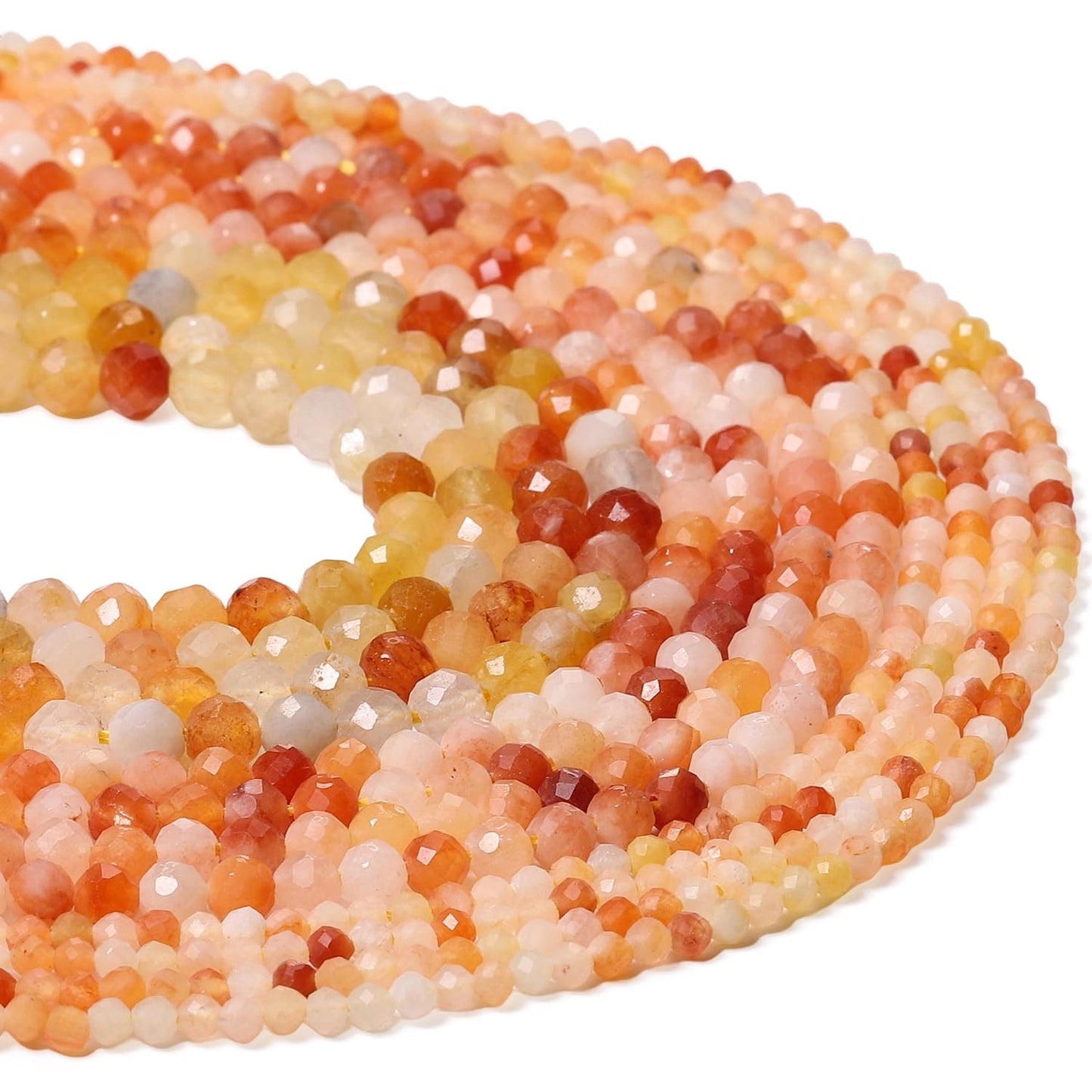 Song Xi 120pcs 3mm Natural Red Aventurine Gemstone Beads Faceted Round Loose Stone Beads for Jewelry Making (1 Strand)