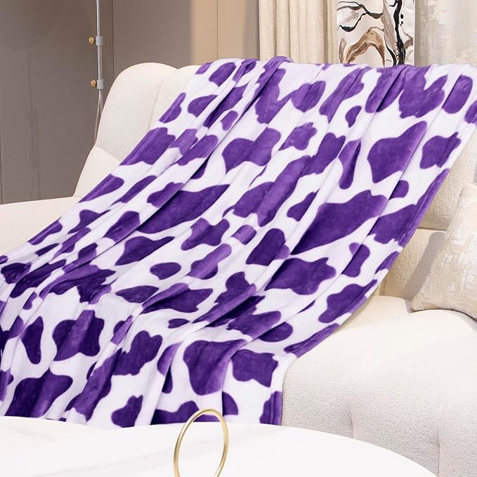 Purple Fuzzy Blanket for Girls - Plush Fleece Throw for Teens, Kids Bedding & Birthday Gifts - Soft Lavender Bed Decor 40"x50"