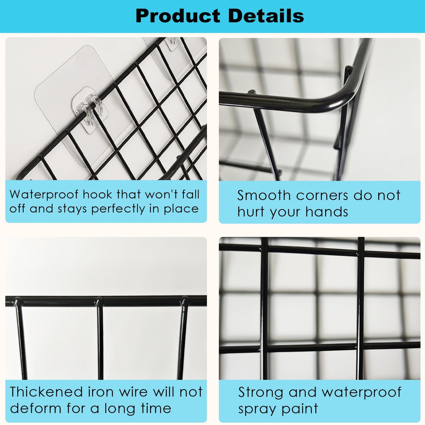 Hanging Bath Toy Storage Basket - 2 Pack Metal Bath Toy Holder with Hooks - Bathtub Toy Storage Organizer for Baby Bath Kids Shower Bathroom
